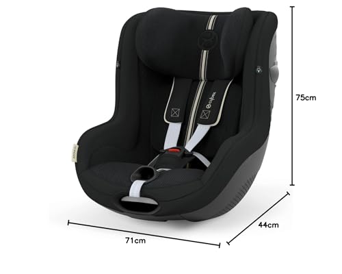 CYBEX Gold Siège-Auto Sirona G i-Size Plus, Sans Base, De 3 mois à 4 ans environ (dès la naissance avec le Réducteur), Max. 19 kg, 61-105 cm (dès 40 cm avec le Réducteur), Moon Black