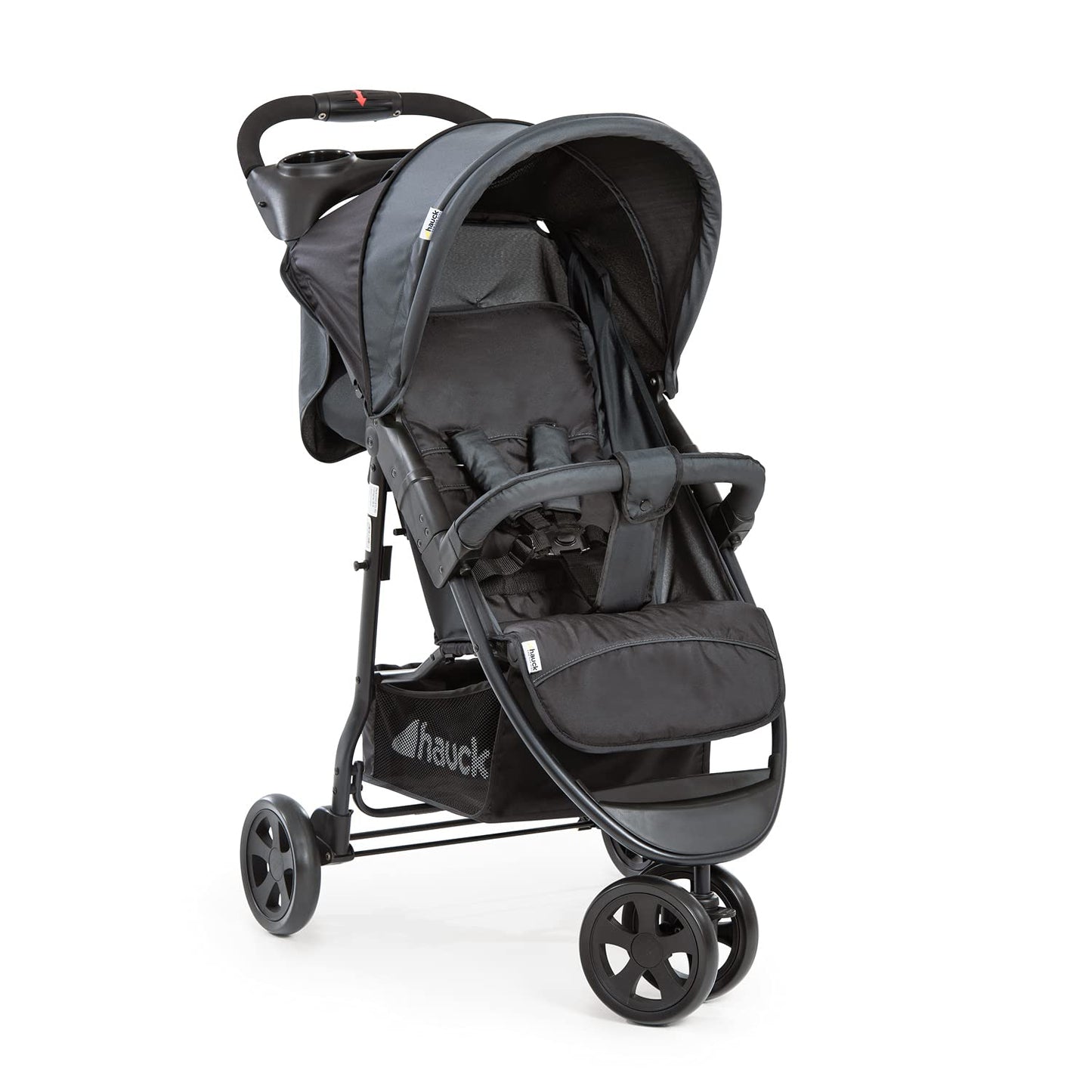 hauck Poussette Compacte 3 Roues Citi Neo II, dès Naissance jusqu'à 22 kg, Pliable à 1 Main, Inclinable, Légère 7,3 kg, Porte-Gobelet, Grand Panier 3 kg, Noir