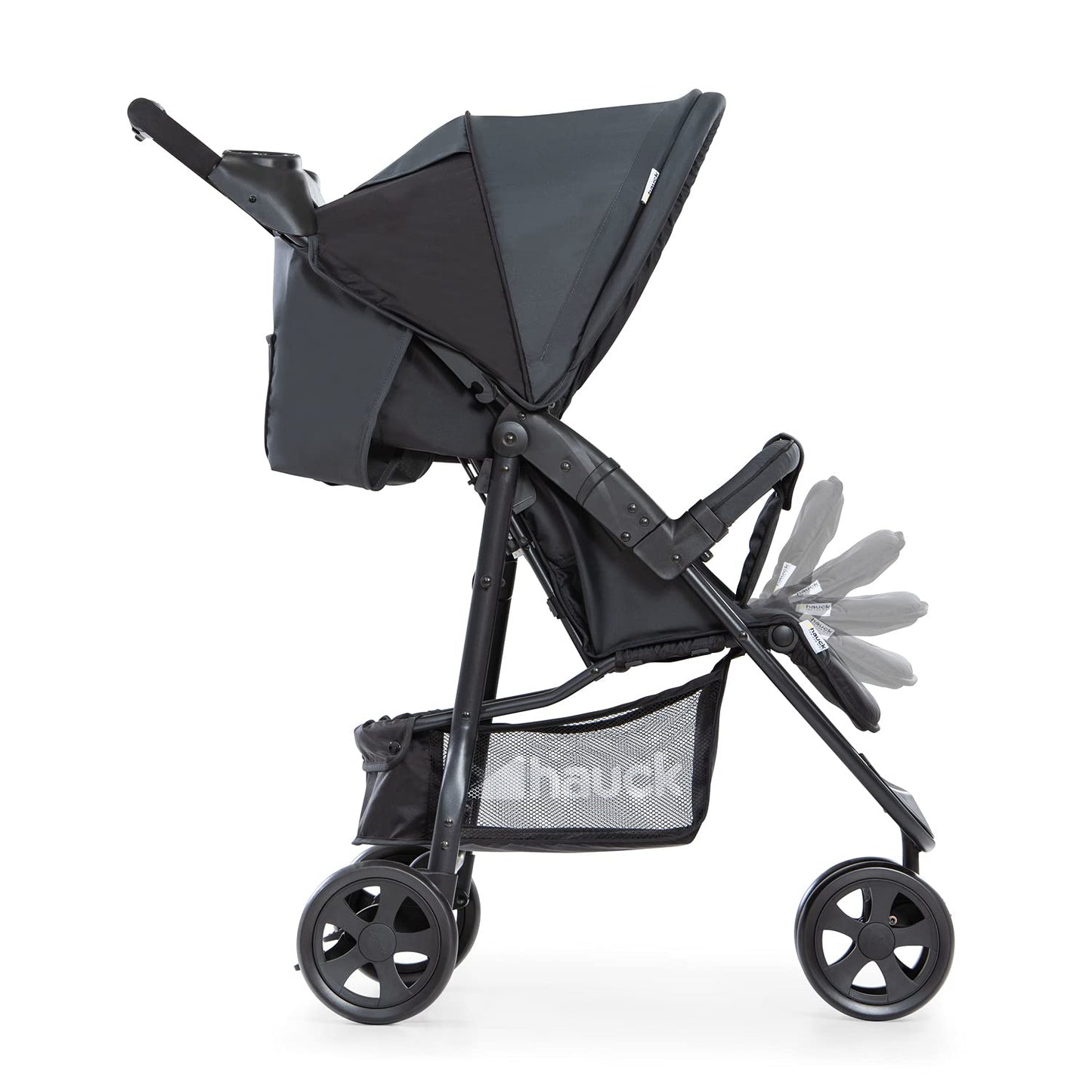 hauck Poussette Compacte 3 Roues Citi Neo II, dès Naissance jusqu'à 22 kg, Pliable à 1 Main, Inclinable, Légère 7,3 kg, Porte-Gobelet, Grand Panier 3 kg, Noir