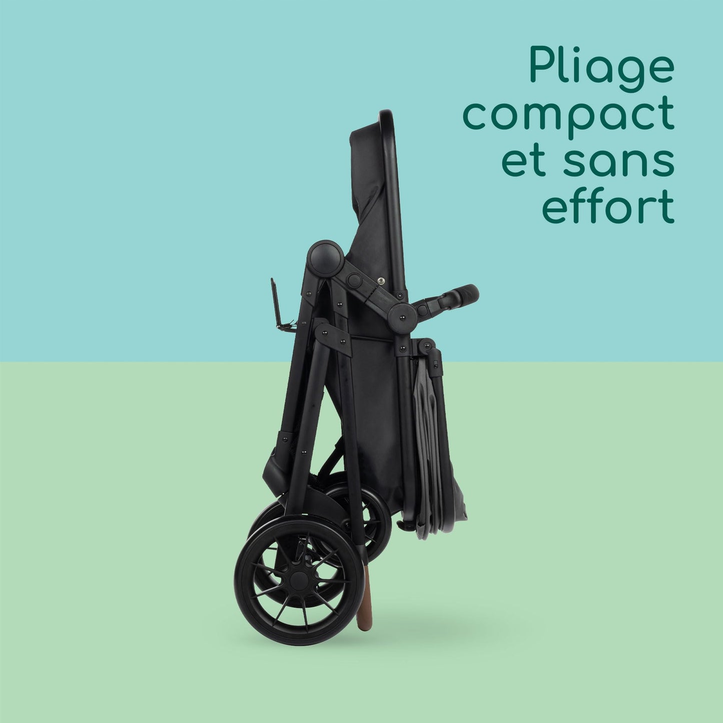 Bebeconfort Haze Trio, Poussette 3 en 1, 0-4 ans, 22 kg max, assise 2-en-1, poussette réversible et légère, siège auto bébé i-Size, pliage compact, panier spacieux, Tinted Stone
