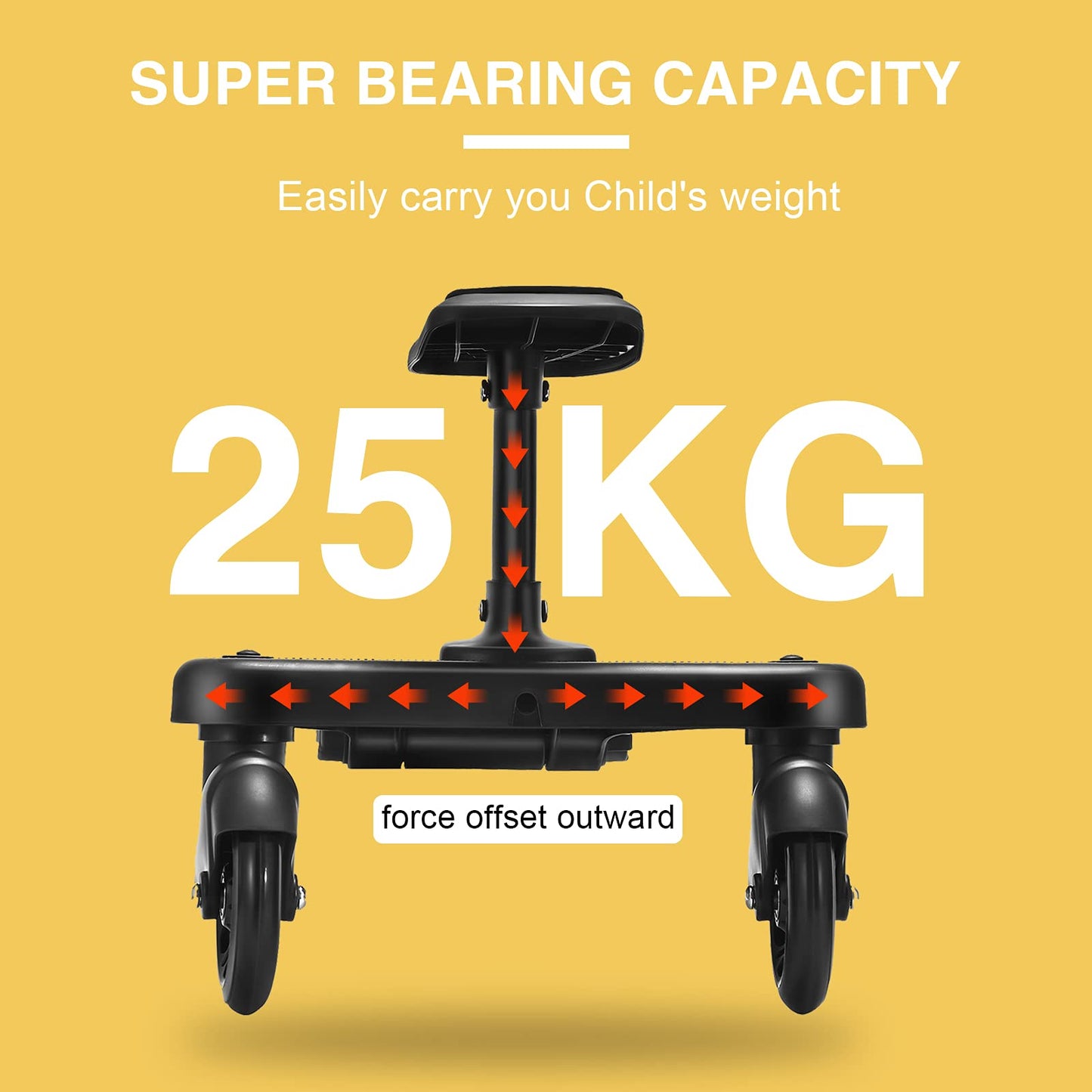 Planches À Roulettes Pour Bébé, Vihir Planche De Poussette À Suspension Intégrale, Adaptée À Différents Styles De Poussettes, Adaptée Aux Enfants De 2 À 5 Ans, Avec Une Charge Maximale De 25 kg