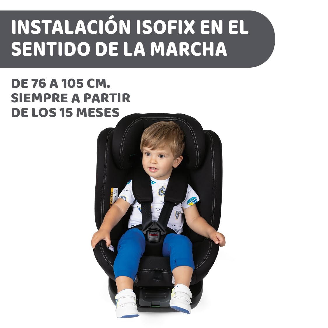 Chicco UnicoEvoI-Size, Siège Auto 0-36 Kg, homologué ECE R129/03, Isofix 360° pivotant et inclinable, Groupe 0+/1/2/3 De 0 à 12 ans, Black