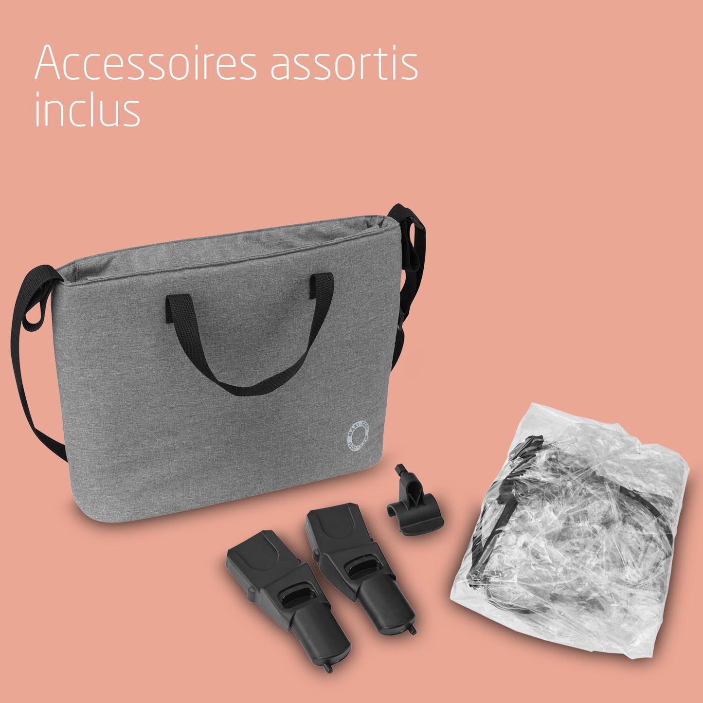 Maxi-Cosi Zelia S Trio Poussette 3 en 1, 0 à 4 Ans, Jusqu'à 22 kg, Poussette Bébé Pliable, Compacte et Inclinable, avec Siège Auto Bébé CabrioFix S i-Size, Accessoires, Sac à Langer, Gris