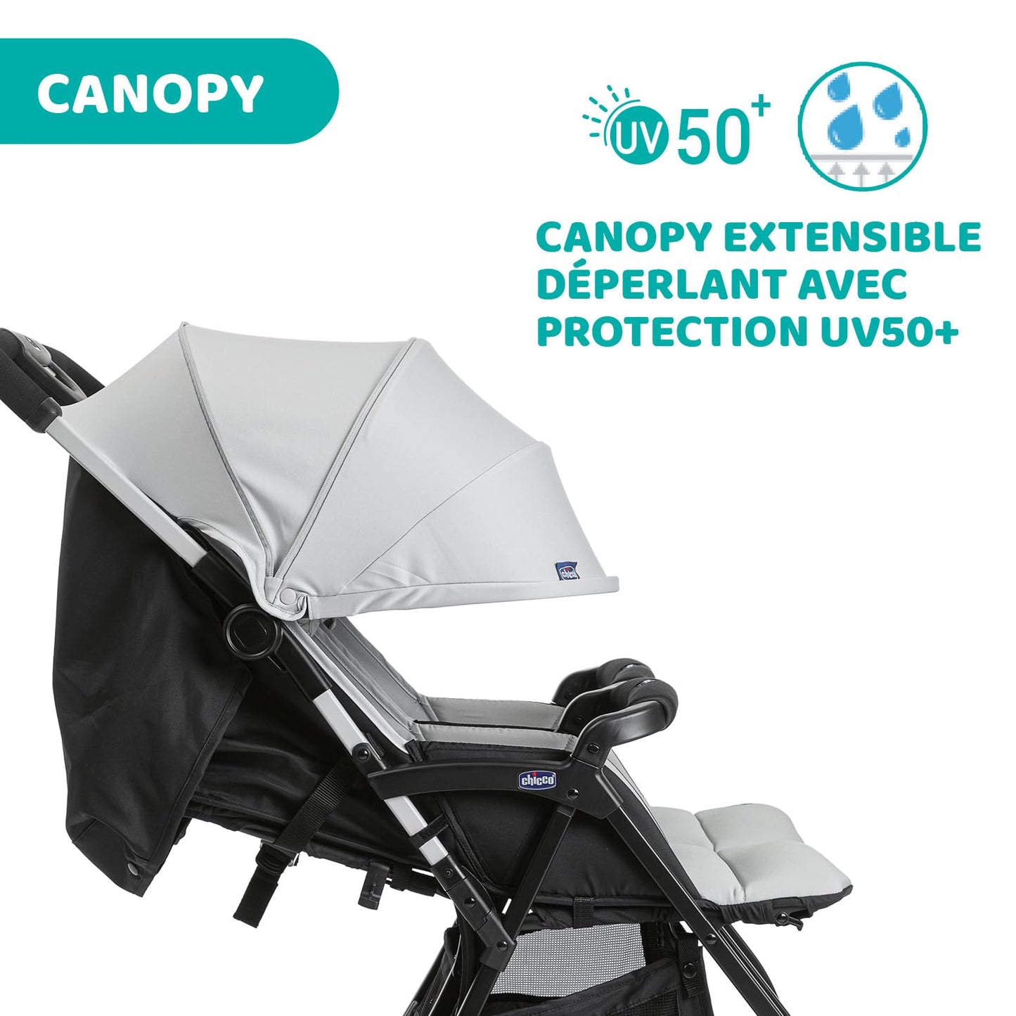 Chicco OHlalà Poussette Canne Double, Légère Inclinable et Pliable, Poussette pour Jumeaux de la Naissance à 15 kg, Fermeture Compacte, Inclus une Housse de Pluie, Capote Extensible - Rouge