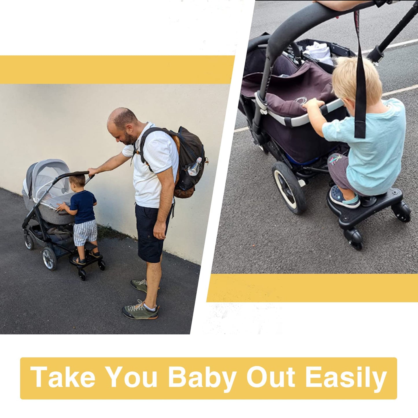 Planches À Roulettes Pour Bébé, Vihir Planche De Poussette À Suspension Intégrale, Adaptée À Différents Styles De Poussettes, Adaptée Aux Enfants De 2 À 5 Ans, Avec Une Charge Maximale De 25 kg