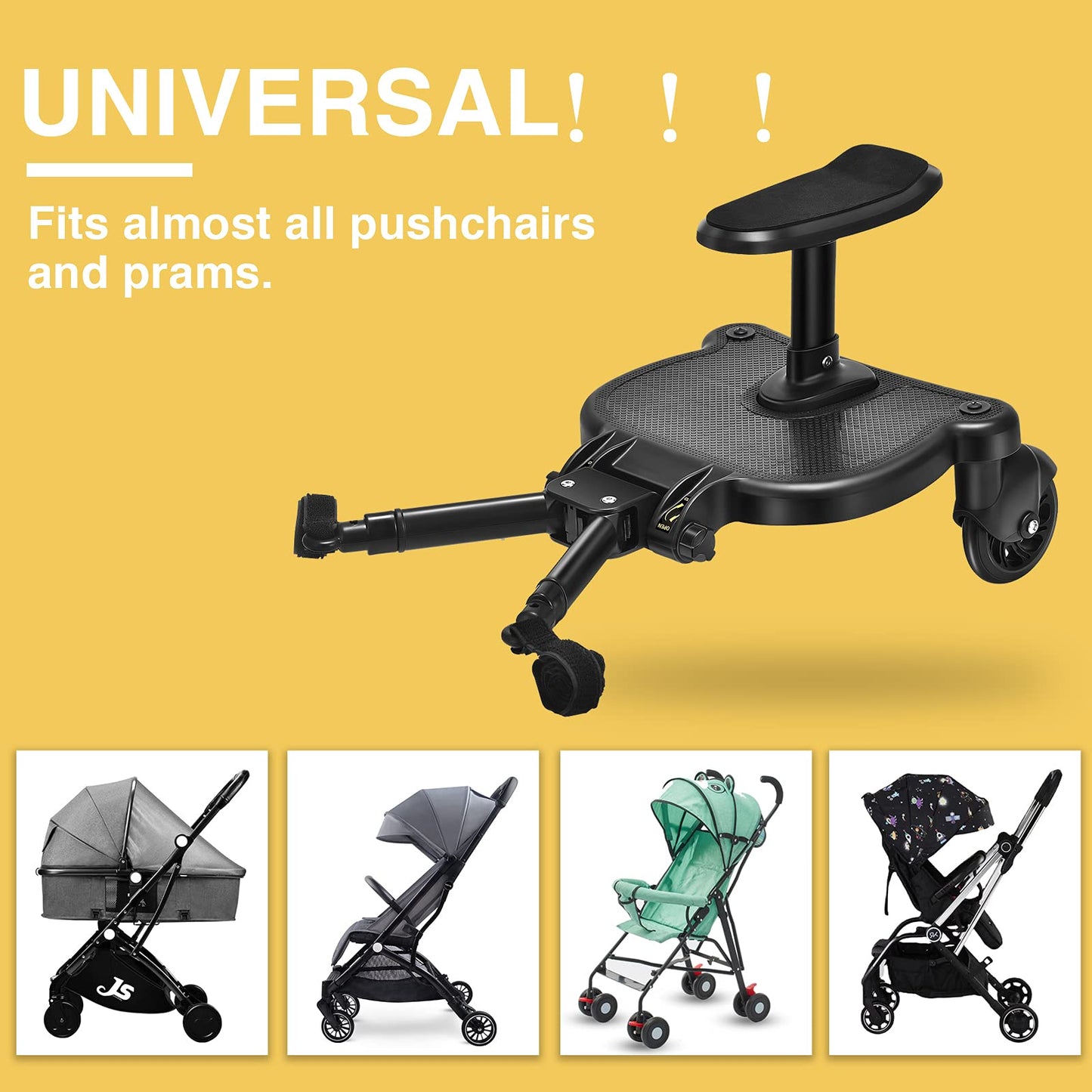 Planches À Roulettes Pour Bébé, Vihir Planche De Poussette À Suspension Intégrale, Adaptée À Différents Styles De Poussettes, Adaptée Aux Enfants De 2 À 5 Ans, Avec Une Charge Maximale De 25 kg