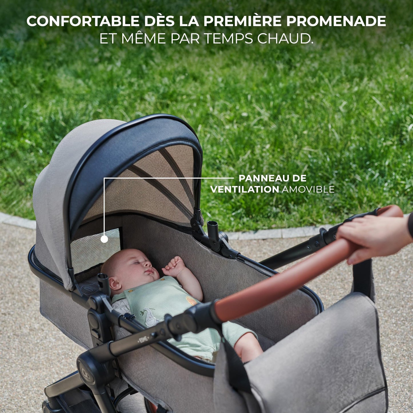 Kinderkraft ESME Poussette 3 en 1 avec porte-bébé Mink PRO I-Size, système de voyage, poussette bébé, poussette pliable, pour nouveau-né jusqu'à 4 ans, Gris