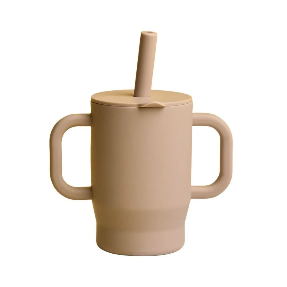 Gobelet en silicone avec paille – 180ml, sans BPA, anti-chute
