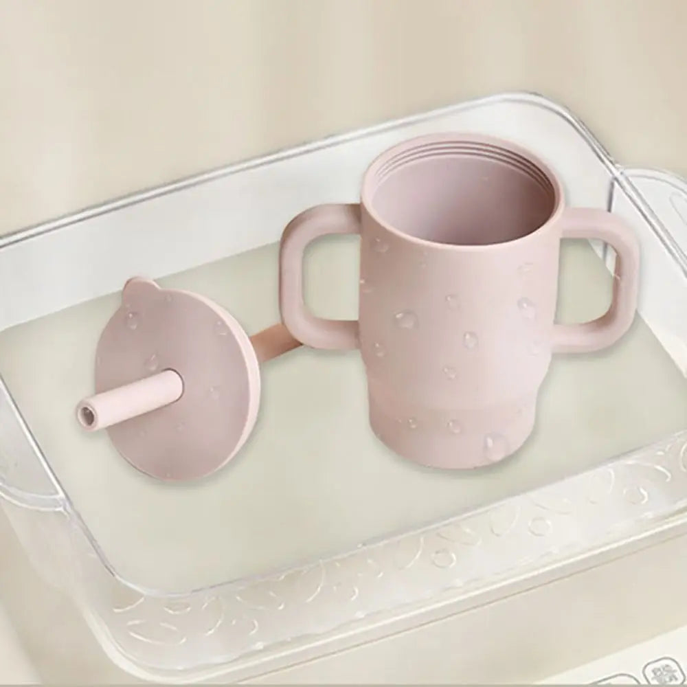 Gobelet en silicone avec paille – 180ml, sans BPA, anti-chute